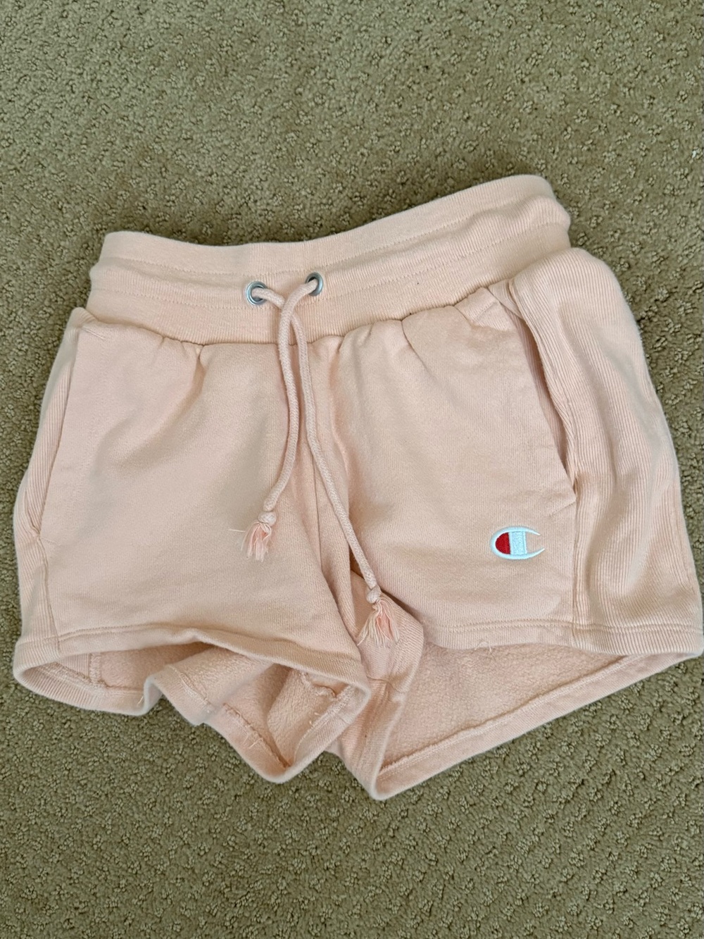 Champion Peach Terry Drawstring Athletic Shorts
